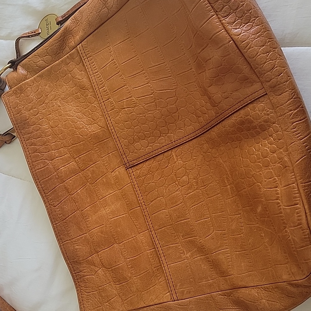 MARGOT LEATHER SHOULDER BAG TAN/BROWN - Picture 9 of 16